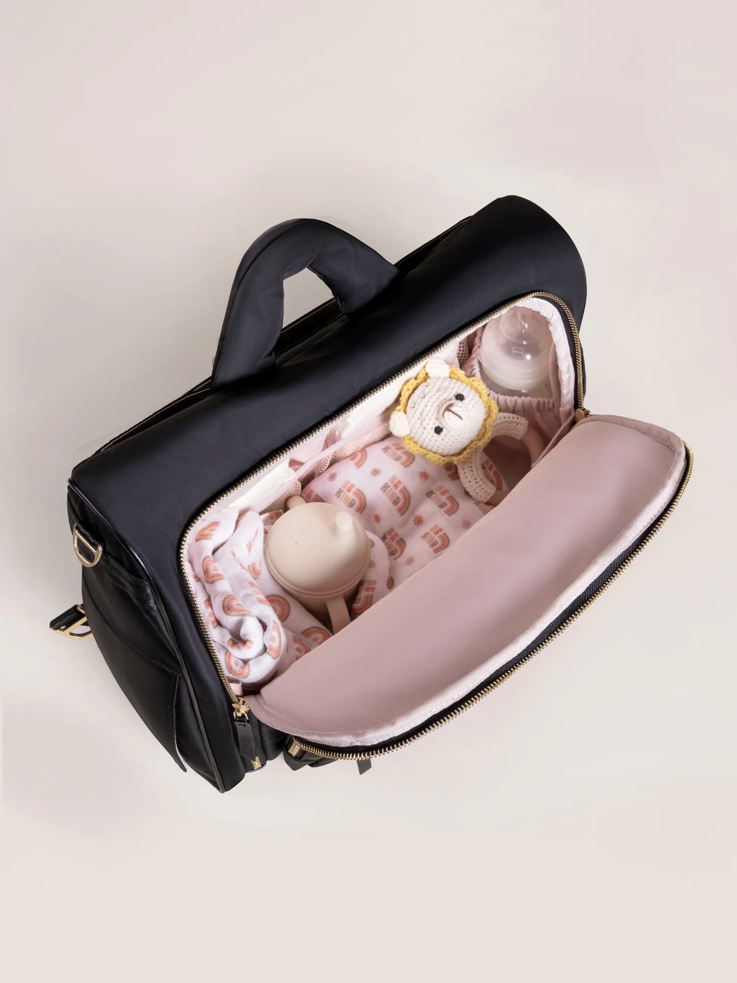 Satchel Diaper Bag - Black - Image 4
