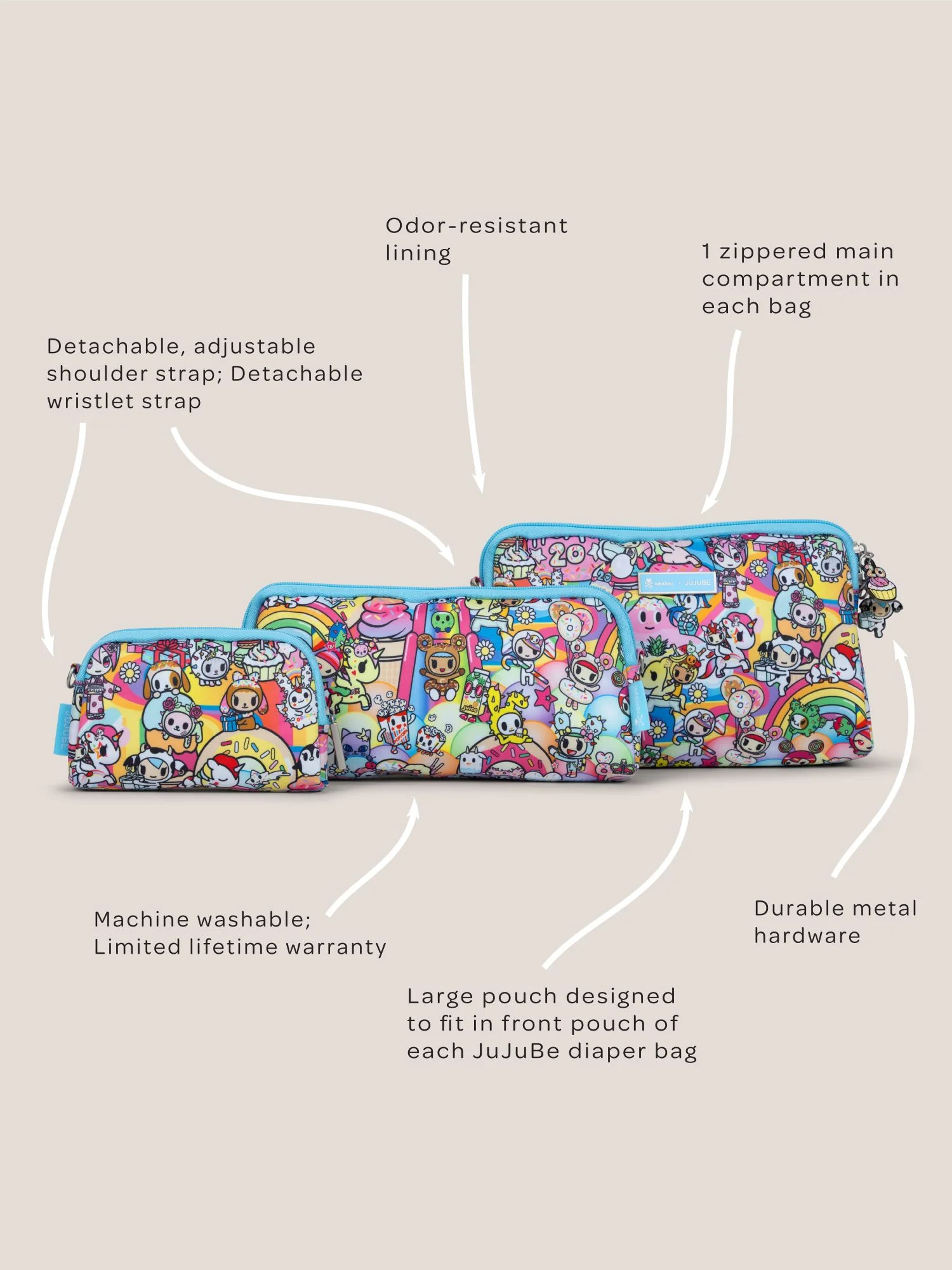 tokidoki Be Set 3-Piece Pouch Set - 20th Anniversary Celebration - Image 3